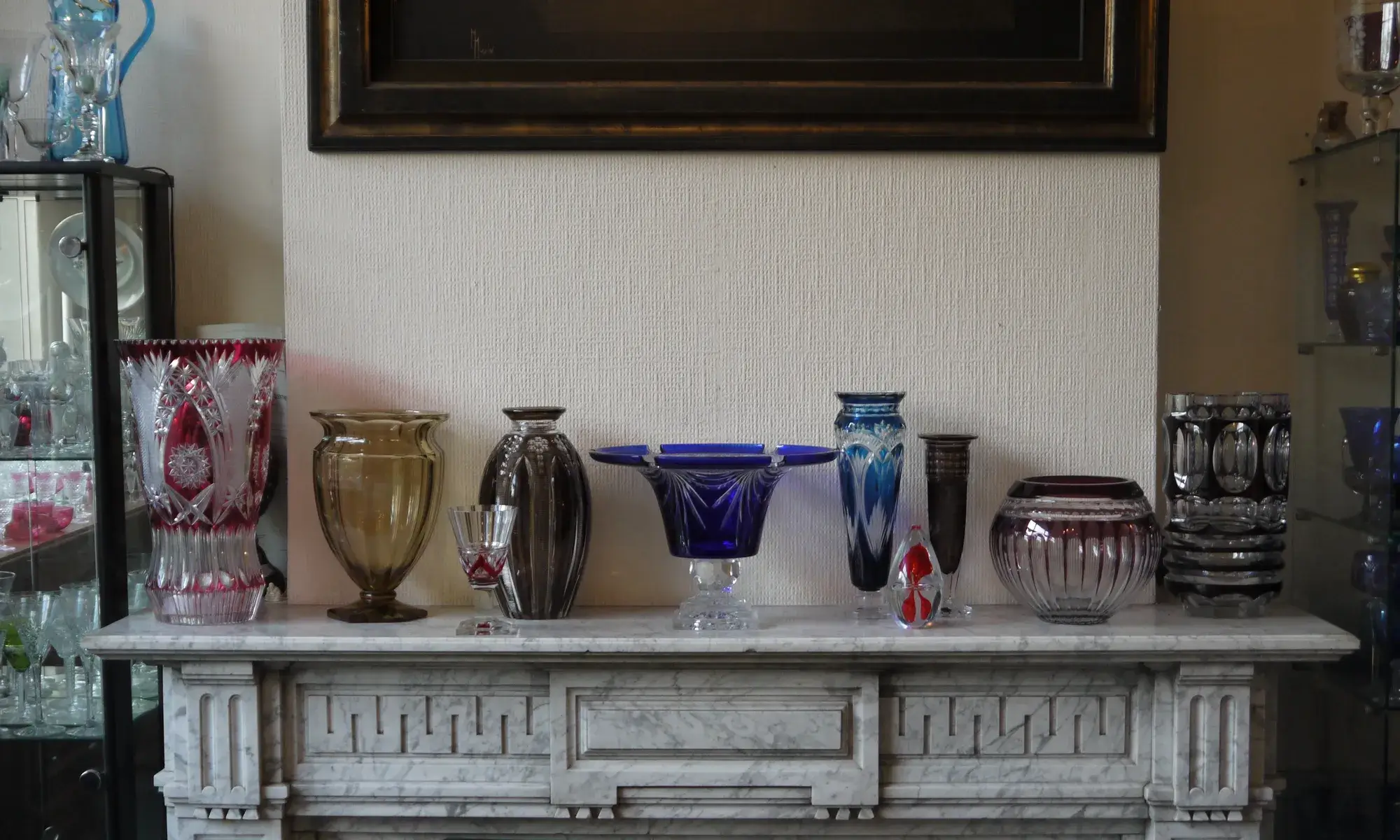 vases sur une cheminee